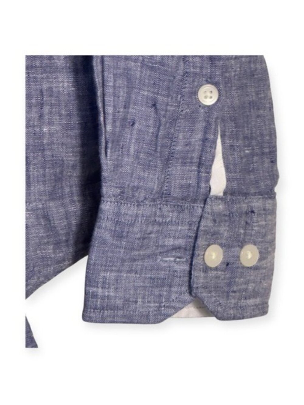Bloomingdale's Linen Dyed Solid Regular Fit Button Down Medium - Picture 3 of 9